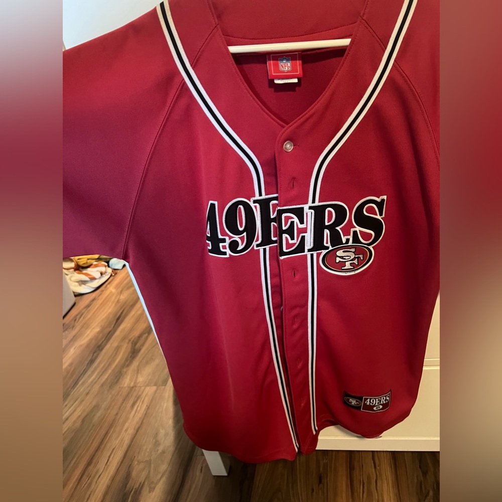 Forty Niners baseball button up Jersey